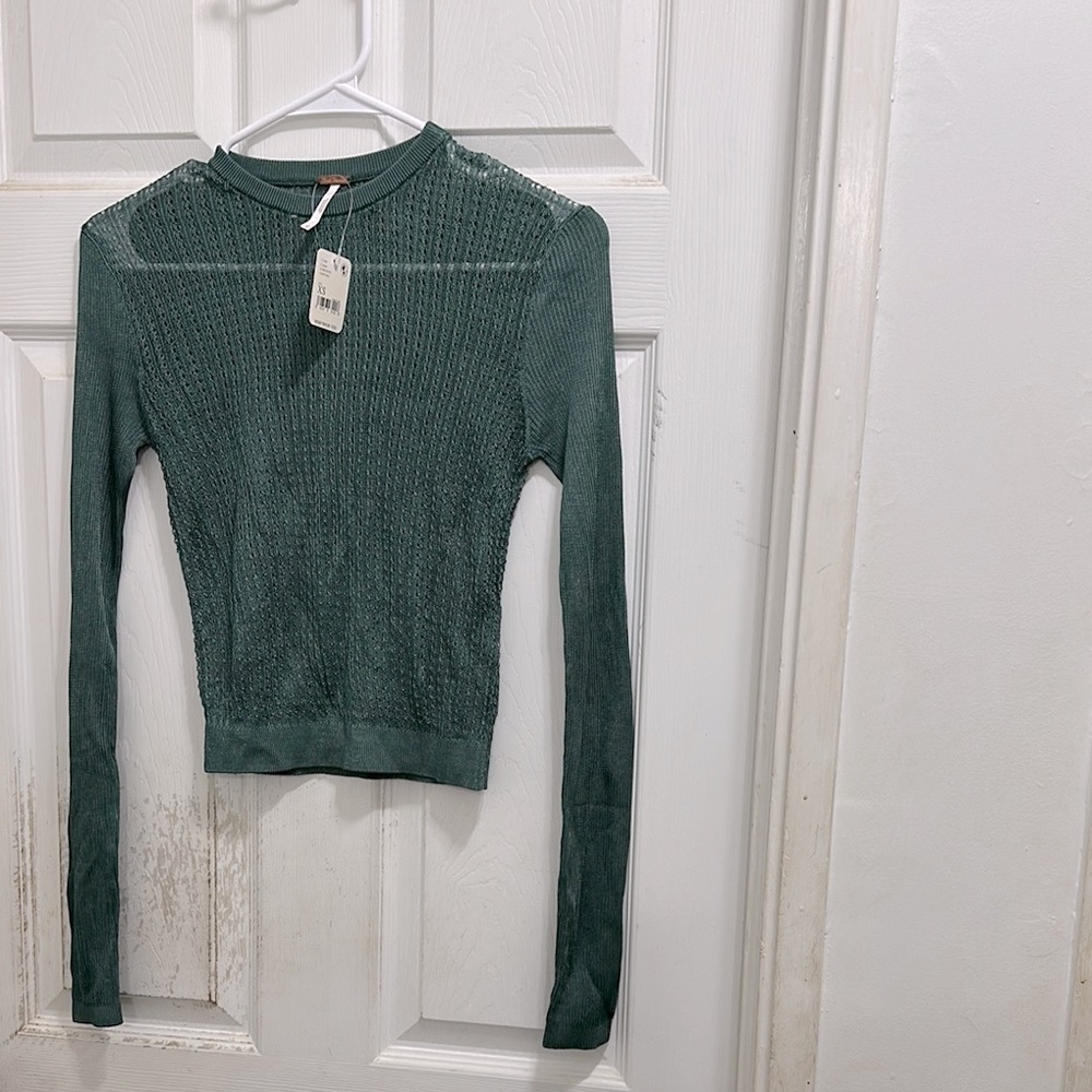 Free People Green Light Knitted Top NWT